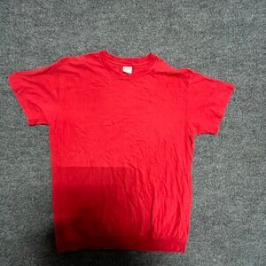 Hugger T-Shirt Mens Size M Red Cotton Made in USA Distressed Crew Neck Vintage